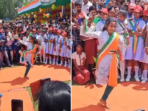 सौ.इंस्टाग्राम/abhaygiri21: तिरंगा पहनकर डांस करते हुए खूब खुश दिखी दिव्यांग लड़की, एक पैर पर झूम-झूमकर नाचीं

