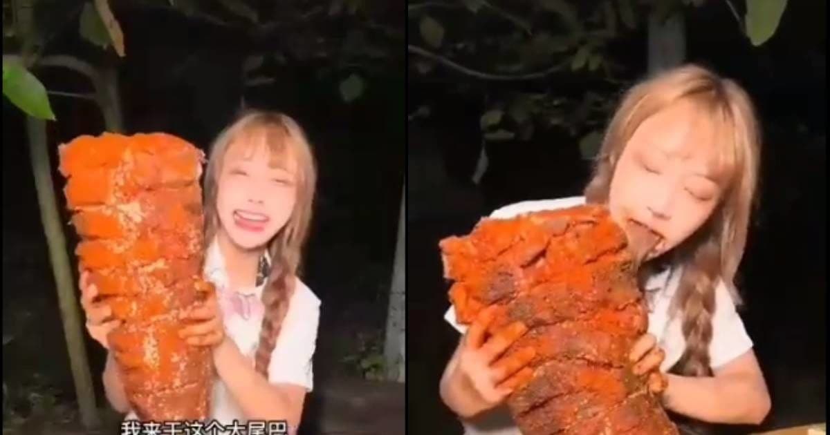 The girl cooked and ate a 6-feet ‘vicious’ creature, ate the meat with spiciness, then what happened….