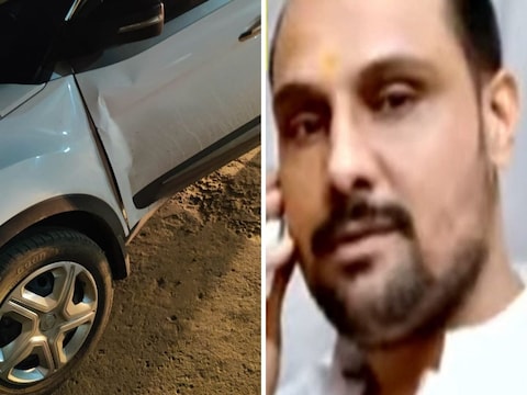 कांग्रेस नेता धर्मेंद्र पटेल पर हत्या का आरोप है. पुलिस पकड़ने पहुंची तो, उसके मामा ने पुलिस की गाड़ी को टक्कर मार दी.