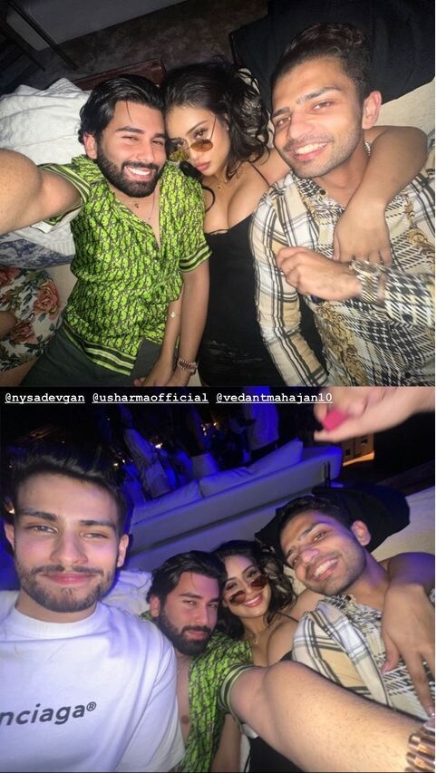 Nysa Devgan, Nysa Devgan photo, Nysa Devgan dress, Nysa Devgan deep neck dress, orhan awatramani, orry, न्यासा देवगन, ओरहान, ओरी, न्यासा की फोटो, न्यासा की ड्रेस, न्यू ईयर पार्टी