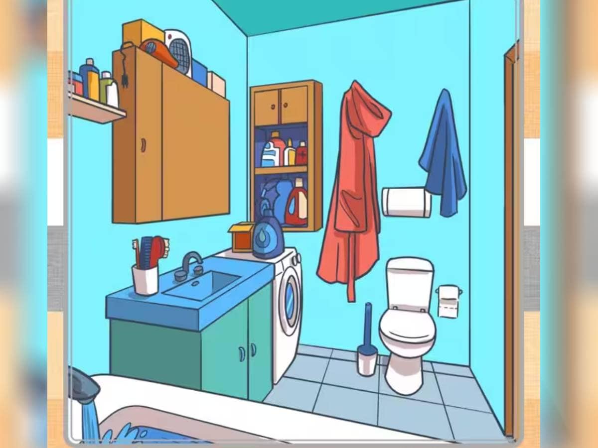 Can you find the hidden headphone, viral Optical illusion, Optical illusion, Optical illusion Puzzle, Viral Puzzle, can you find the headphone hidden in the bathroom, can you find the headphone in 7 seconds, find the object puzzle, spot the object