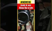 Snake inside Helmet: हेलमेट के अंदर छिपकर बैठा था सांप, शख्स ने ऐसे निकाला बाहर | #shorts