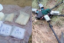 Large consignment of heroin recovered near Pakistan border, drone found in damaged condition, search for smugglers