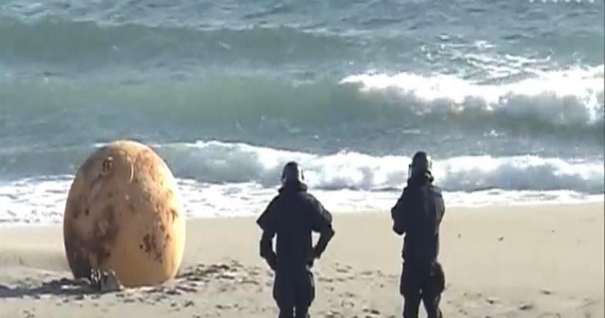 Big iron ball found on Japan’s beach, army alerted, investigation continues