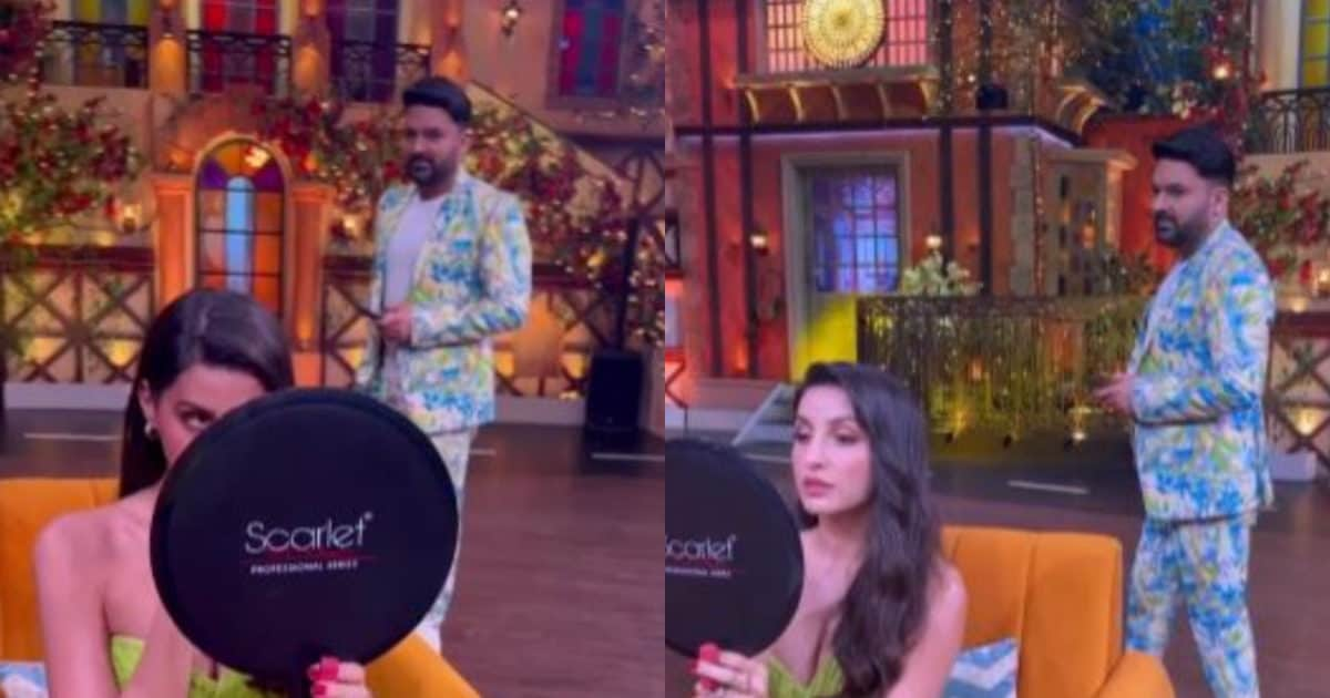 Kapil Sharma Stares At Nora Fatehi Sneakingly while sitting on couch ...