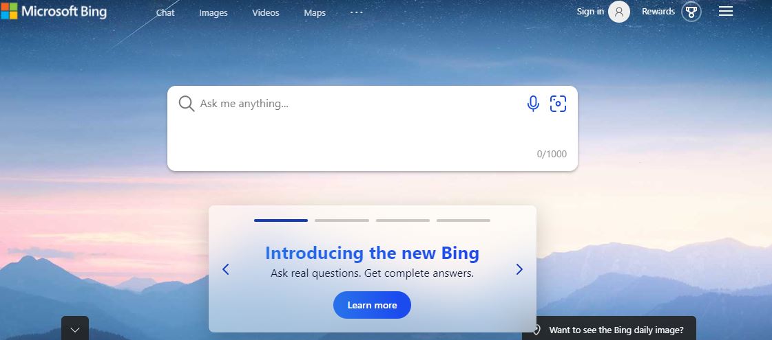 Microsoft has created a new waitlist program for users.  This waitlist is for those who want to gain early access to AI powered features of Bing search engine.