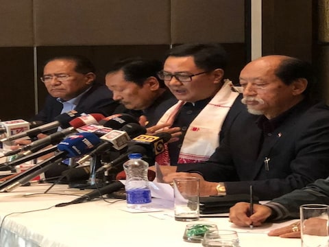 किरेन रिजिजू की मौजूदगी में बीजेपी और NDPP ने जारी किया उम्मीदवारों के नाम. (फोटो-@NDPPofficial)