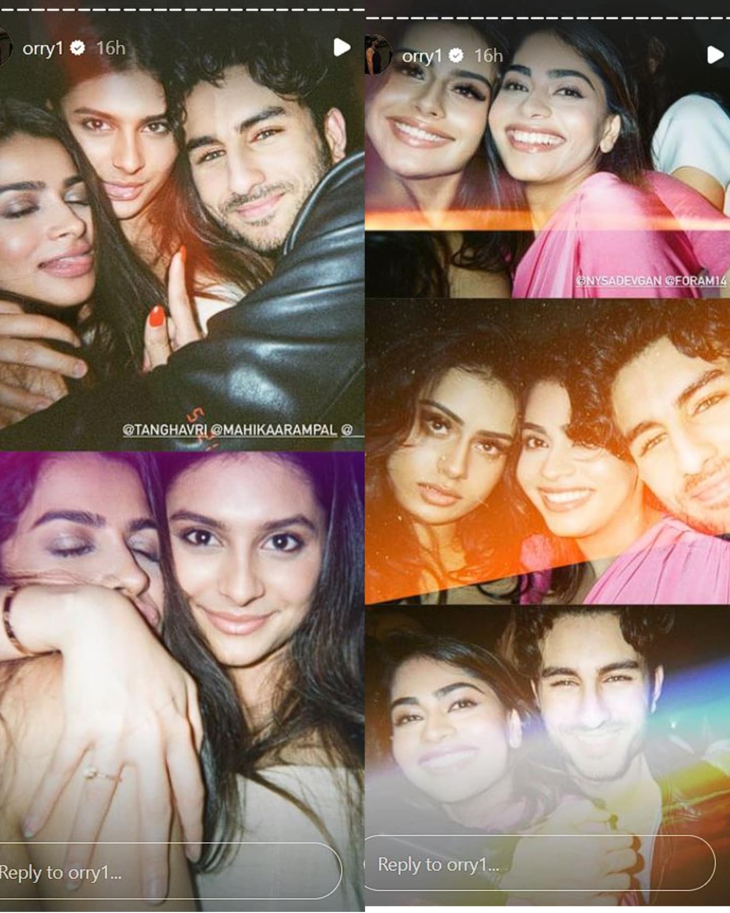 Orhan Awatramani again shares photos with Nysa Devgan Palak Tiwar and Ibrahim Ali Khan from recent party enjoying joyfully