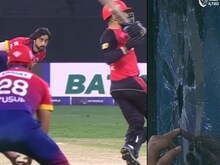 VIDEO : झन्‍नाटेदार छक्‍का लगाकर बैटर ने फोड़ दिया स्‍टेडियम का शीशा