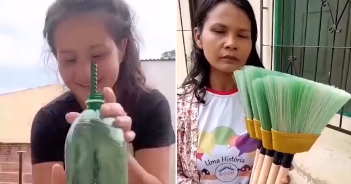 Plastic bottle made into broom recycle of plastic bottle viral video