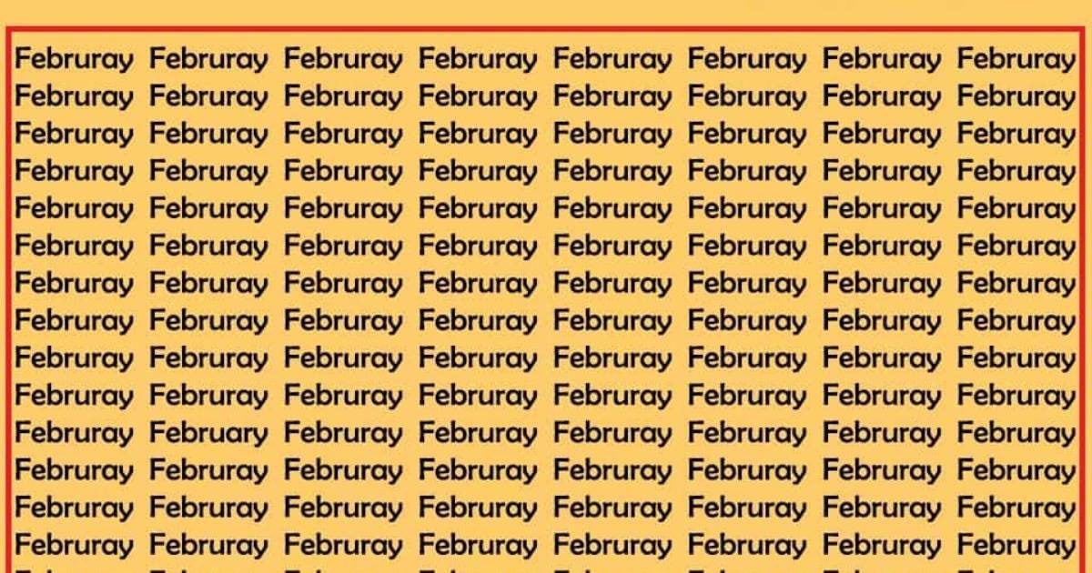 Find the correct spelling of February in the picture, the challenge is of 8 seconds, only geniuses will be able to complete it!