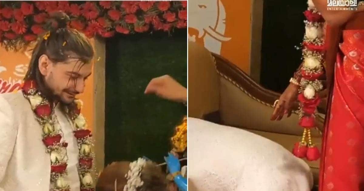 The groom fell at the feet of his/her bride, tears started flowing from the eyes of the girl, the video went viral!