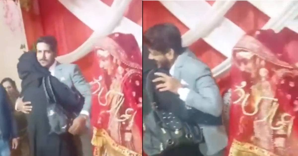 Got such a surprise at the wedding, the groom was taken aback, the bride standing nearby was also in awe!