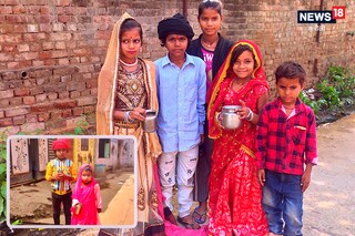 करौली के बाजारों में छोटी-छोटी कन्याएं गणगौर खेलते हुए 