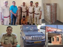 नाकेबंदी देख भागी बोलेरो तो पुलिस ने पीछा कर दबोचा, मिले सैकड़ों क्वार्टर