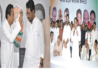MPCC Office. यादवेन्द्र यादव को पीसीसी दफ्तर में पीसीसी चीफ कमलनाथ ने कांग्रेस की सदस्यता ली.