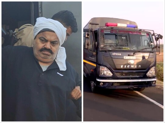 माफिया अतीक अहमद गुजरात से नैनी जेल तक के पूरे सफर के दौरान जागता रहा.  (PHOTO:News18)
