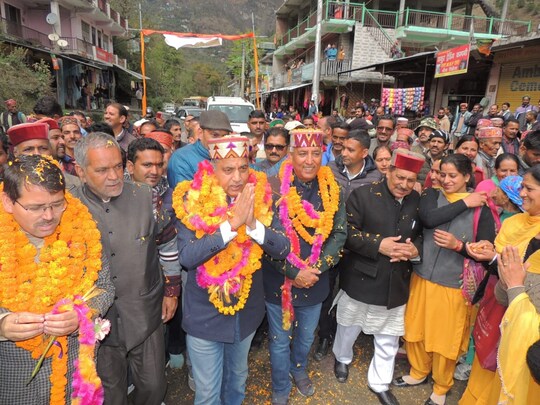 मंडी के सराज में पूर्व सीएम जयराम ठाकुर.