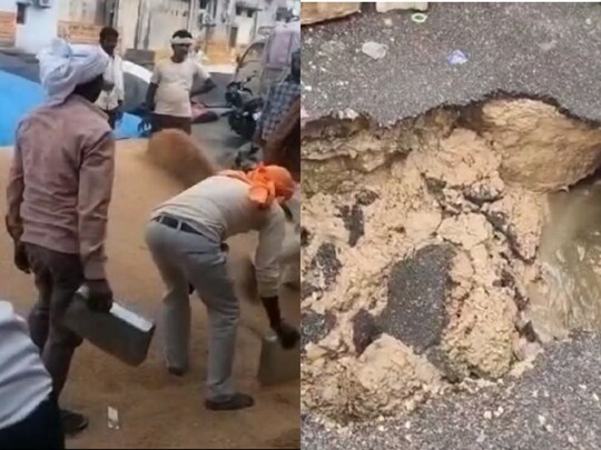 राजस्थान में हुई बेमौसम बारिश से कोटा मंडी में रखा किसानों का लाखों का अनाज खराब हो गया. वहीं जैसलमेर में हुई बारिश से सड़कों की पोल खुल गई.