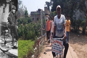 PHOTOS: फिल्म शोर का शग़ल! गिनीज बुक के लिए कई घंटों तक साइकिल चलाते हैं 70 साल के बुजुर्ग