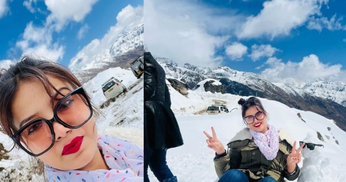 With whom is Pawan Singh’s wife roaming in the snowy mountains?  Stopped filling vermilion in demand, looked glamorous