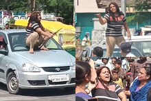 VIDEO: नशे में नहीं थी लड़की, फिर भी बीच सड़क जमकर किया हंगामा, लोगों से बोली- प्यार में मिला धोखा