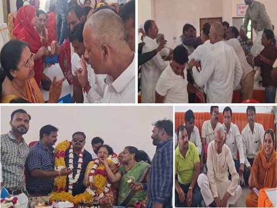 बूंदी नगर परिषद में हंगामे के बीच कांग्रेस पार्षदों के एक धड़े ने सभापति का जन्मदिन मनाया  तो दूसरा फर्श पर बैठकर नारेबाजी करता रहा. 
