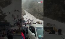 Video: The Moment when avalanche hit Sikkim's Nathula #shorts  #snow #viral