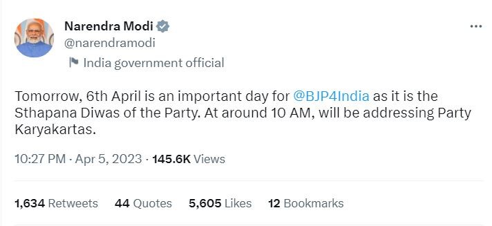 PM Modi Tweet