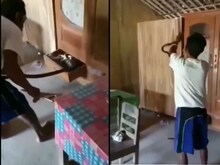 Viral Video: आलमारी में छुपा था किंग कोबरा, देखते ही शख्स ने बना दिया पंखा!