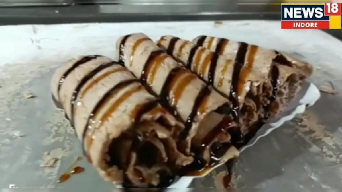 Indore Street Food: Increased demand for chocolate tawa roll ice cream in summer, quite popular among youth and couples
