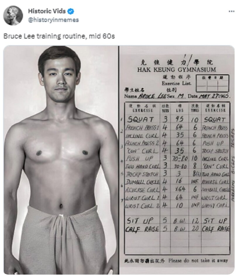Bruce Lee, Master of Martial Arts Bruce Lee, daily Training Routine of Bruce Lee, Viral Message, Viral Tweet, martial arts, hollywood star, fitness freak, water over drinking, Hollywood news, Martial Arts Training Plan, Social Media