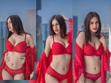 लाल रंग की बिकनी में इंटरनेट पर छा गई ये एक्ट्रेस, फ्लॉट किए कर्व्स, PICS