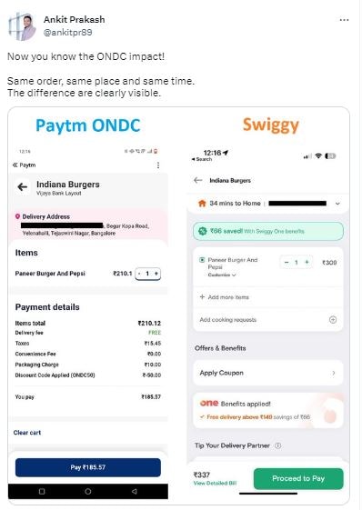 ONDC, ONDC food delivery platform, ONDC deliver cheaper food, Zomato, ONDC food delivery, order food online cheap ondc, ondc cheap food deals, ondc best deals, cheap food ondc, ondc cheap food order, how to get ondc, how to order from ondc, ondc vs zomato,स्विग्गी, जोमाटो,