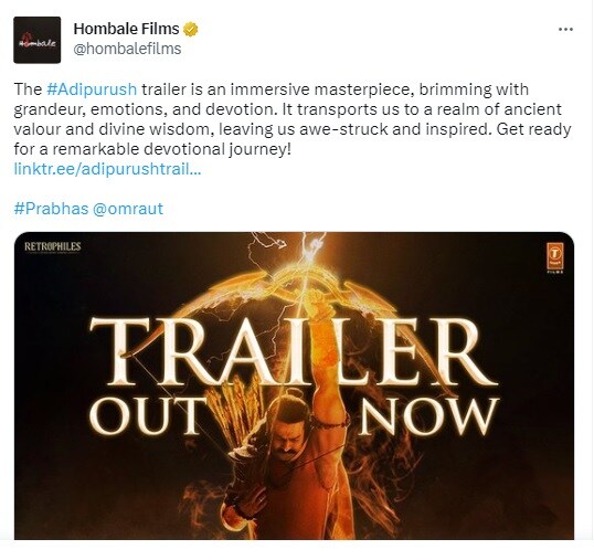 prabhas, adipurush, adipurush trailer, adipurush release date, adipurush budget, prabhas upcoming south movie, yash kgf chapter 3, salaar release date, hombale films, prasanth neel, salaar tease release date, salaar teaser on 16th june, om raut, kriti sanon, south movie, south upcoming movies