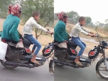 दादी को पीछे बैठाकर बच्चे ने उड़ा दी मोपेड, नज़ारा देखकर डर गए लोग!