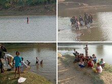 विकास से अछूता गांव! स्कूल पढ़ने पिता के कंधों पर बैठकर नदी पार करते हैं बच्चे