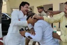 सपा MLA राकेश प्रताप सिंह की गुंडई, BJP प्रत्याशी के पति को गिरा-गिरा कर पीटा