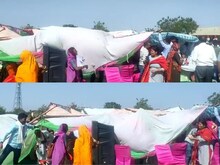 अचानक आए बवंडर से उड़ा महंगाई राहत शिविर का टेंट, अधिकारी समेत आधा दर्जन घायल
