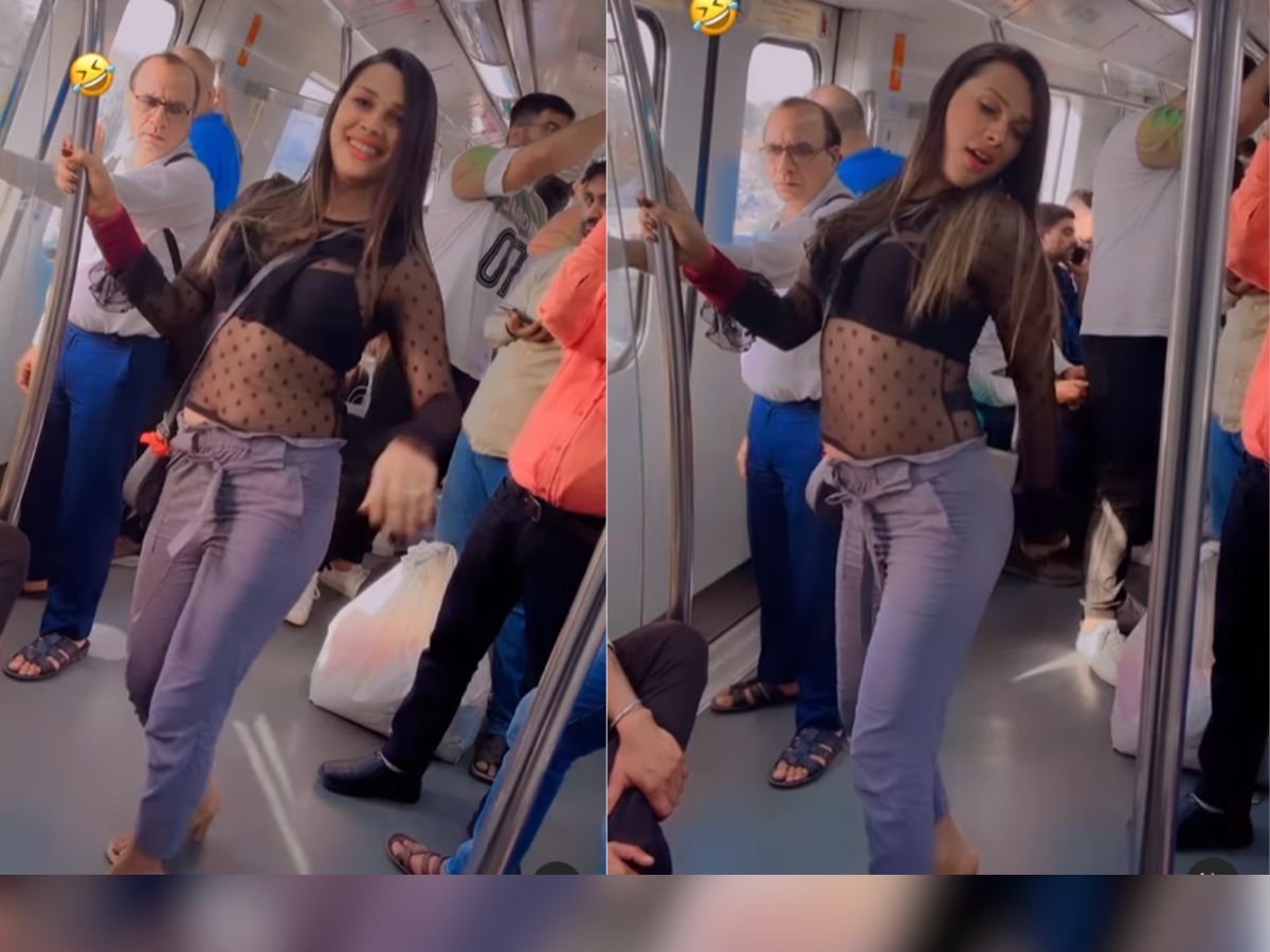 Girl's dance video in Delhi Metro