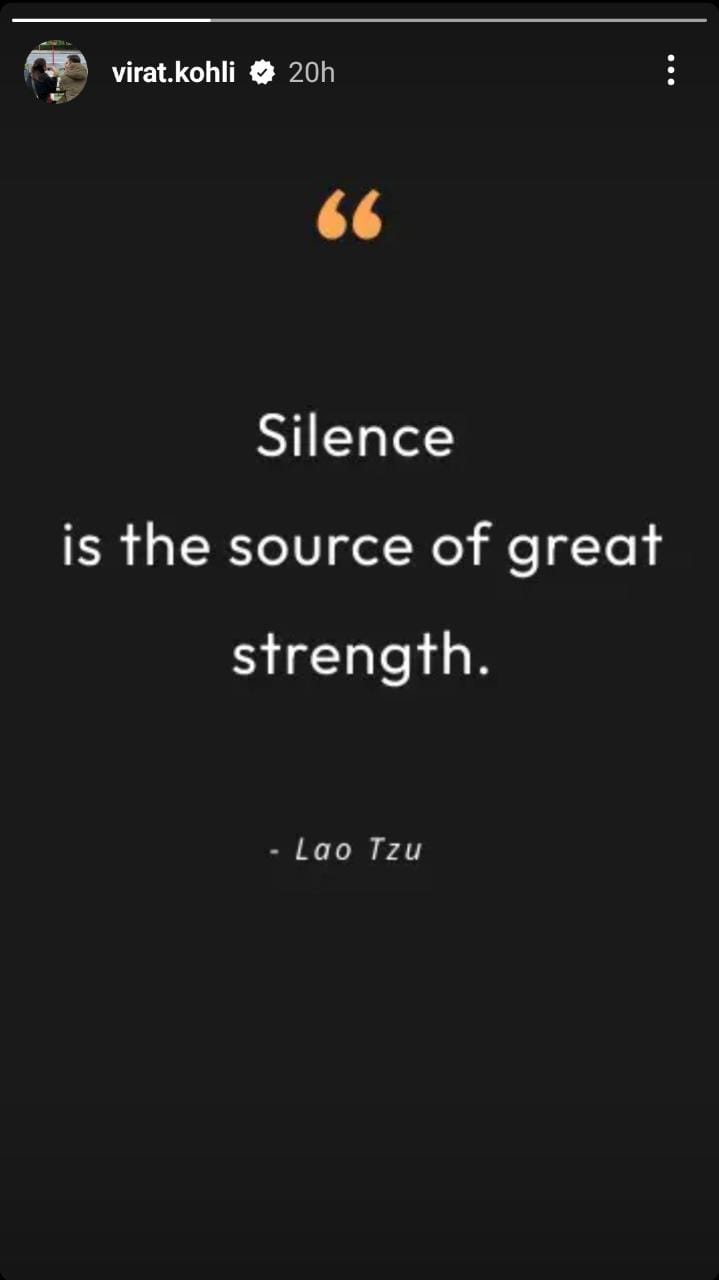 Virat Kohli Insta Story