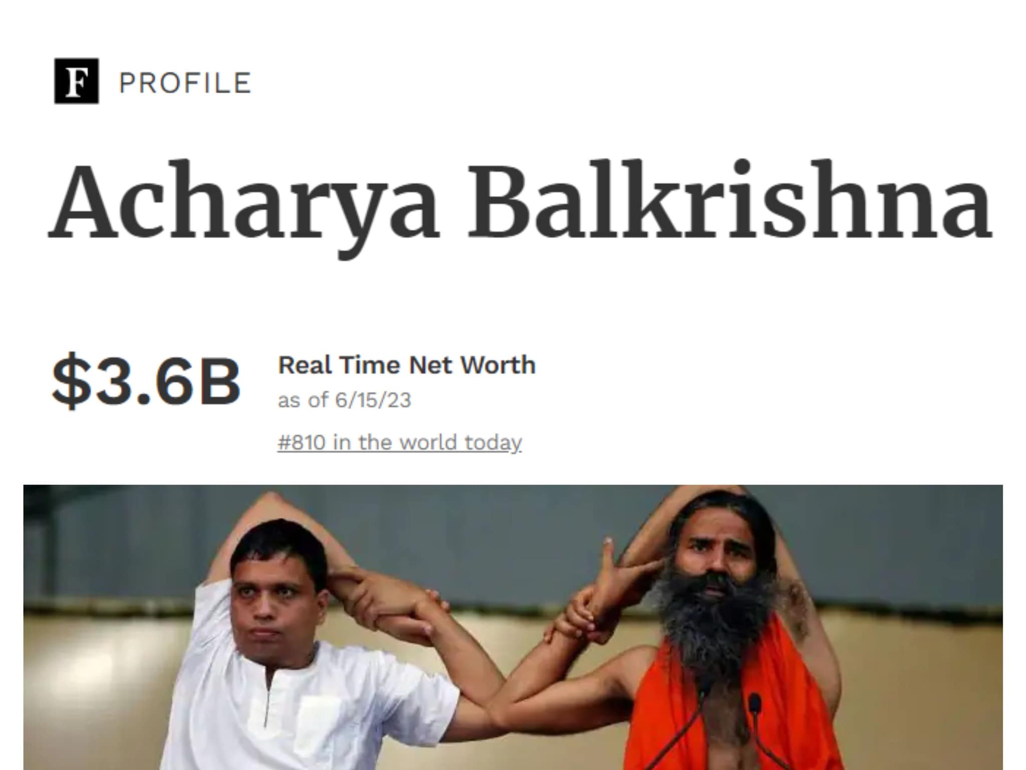 acharya balakrishna forbes