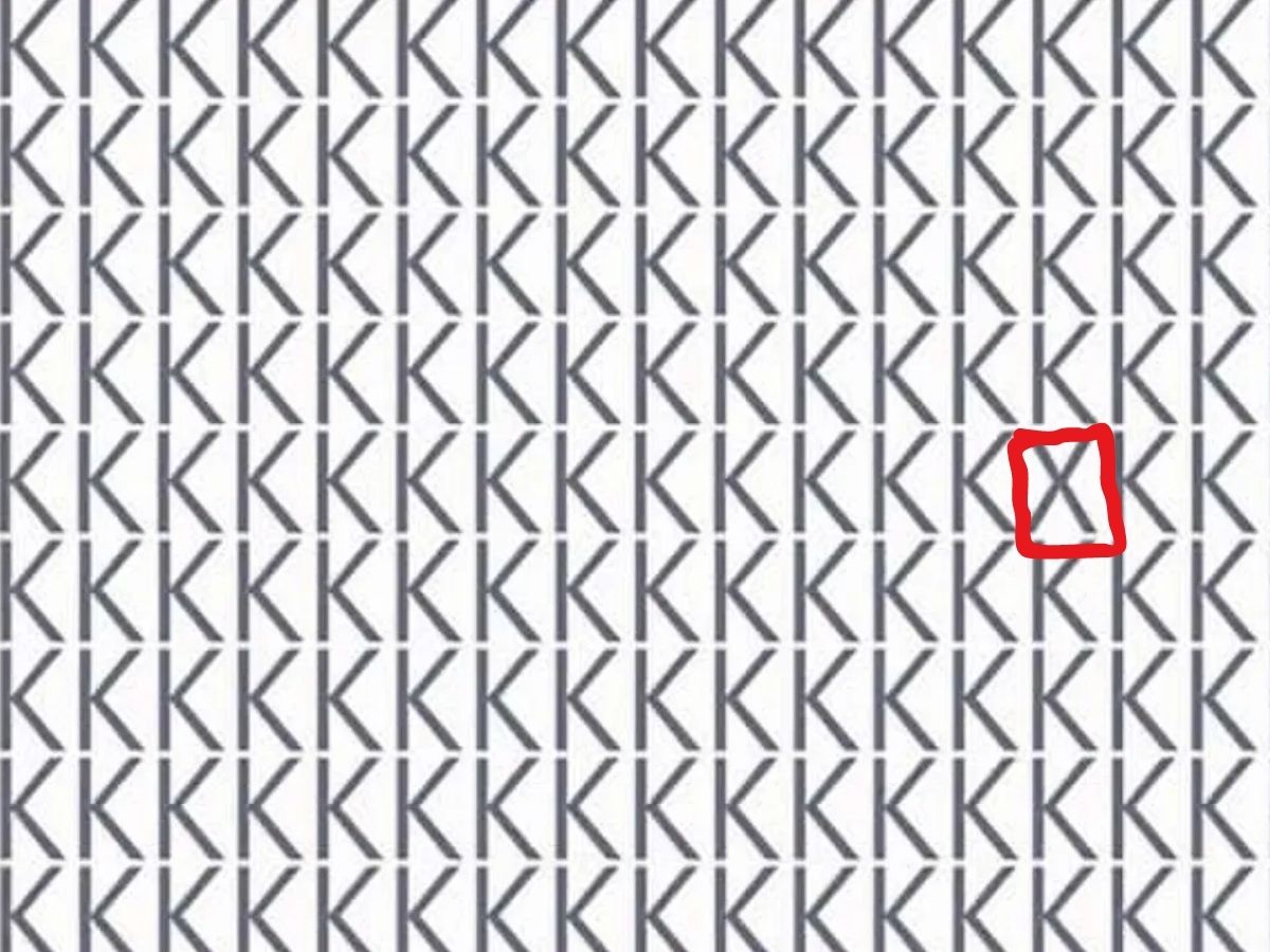 Can you spot X among K, spot X among K, spot X among K in this picture, spot X among K in this picture within 8 second, optical illusion challenge, optical illusion, Viral Illusion, Trending Illusion