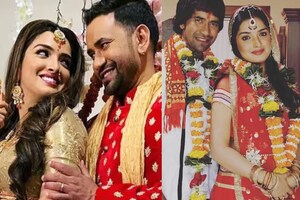 Nirahua- Amrapali Dubey की हो गई शादी? अभिनेत्री ने डाली वरमाला की फोटो, लिखा- '9 साल पहले आज ही के दिन...'