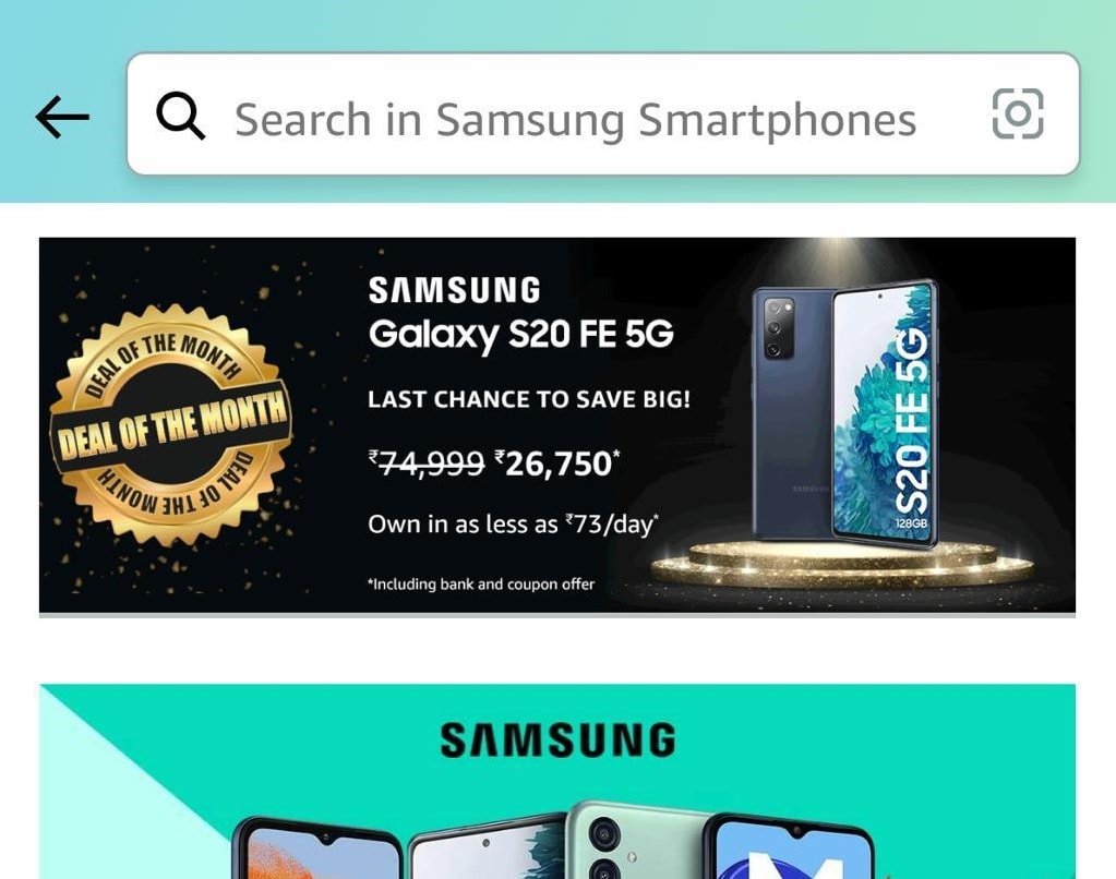 Énorme réduction de 72% sur le prix du smartphone Samsung Galaxy S20 FE