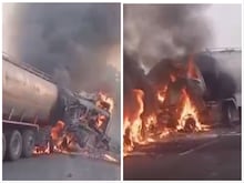 वडोदरा में बड़ा हादसा, भीषण टक्कर के बाद ट्रक और टैंकर में लगी आग, 3 की मौत