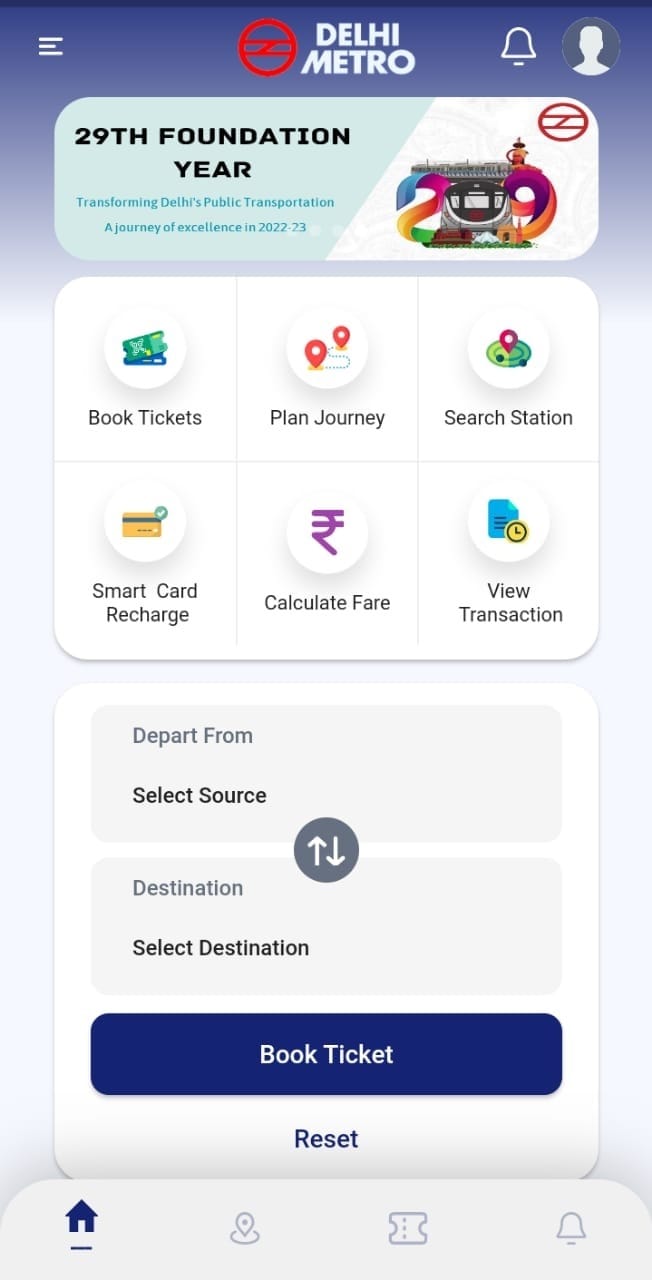 DMRC TRAVEL ऐप से लिया गया स्क्रीनशॉट