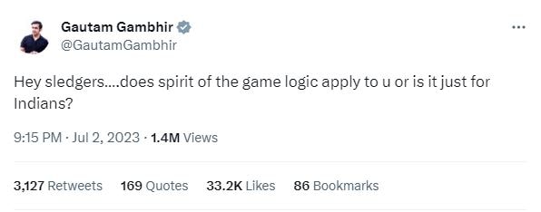 گوتم گمبھیر، گوتم گمبھیر سلیجرز پر، گوتم گمبھیر نے آسٹریلوی باشندوں سے سوالات پوچھے، انگلش بمقابلہ آسٹریلیا، ایشز، آسٹریلیا بمقابلہ انگلینڈ ٹیسٹ سیریز، جونی بیرسٹو متنازعہ اسٹمپ آؤٹ، جونی بیئر اسٹو تنازعہ، جونی بیئر اسٹو متنازعہ اسٹمپ آؤٹ، گوتم گمبھیر آسٹریلین، گوتم گمبھیر، جونی بیرسٹو، انگلینڈ بمقابلہ آسٹریلیا