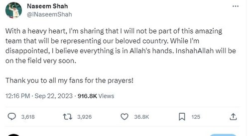 Naseem shah, pacer naseem shah, naseem shah out of world cup, naseem shah out of 2023 world cup, naseem shah out of world cup 2023, naseem shah out of odi world cup, pakistan world cup squad, pakistan world cup squad 2023, pakistan world cup 2023 team, नसीम शाह, पाकिस्तान क्रिकेट टीम, वर्ल्ड कप