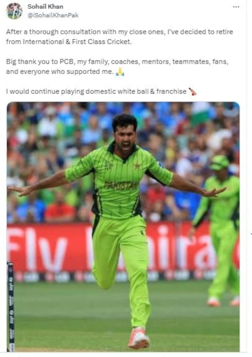 sohail khan, pacer sohail khan, fast bowler sohail khan, sohail khan retires, sohail khan retire international cricket, sohail khan cricket sanyas, sohail khan announces retire after ind vs pak match, sohail khan dismissed virat kohli, sohail khan dismissed rohit sharma, sohail khan 9 years interantional cricket career, सोहेल खान, सोहल खान का संन्यास 